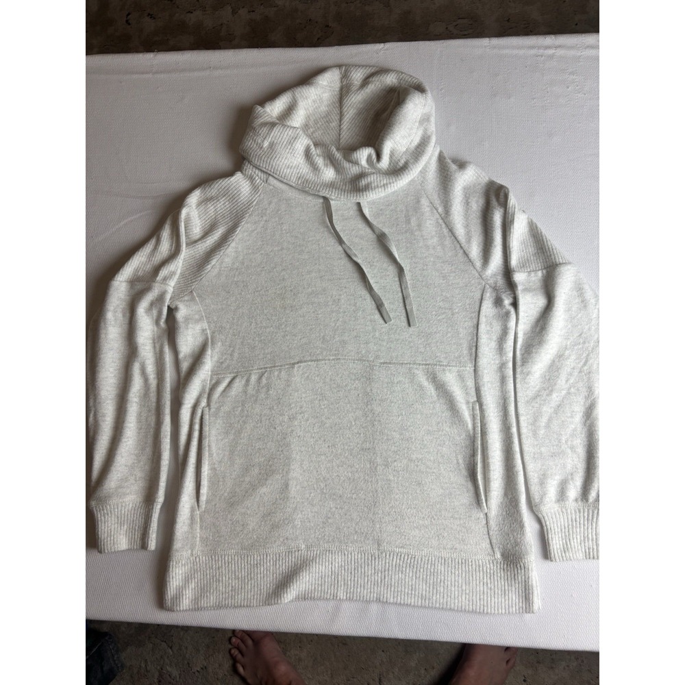 Members Mark Lounge Top Gray Long Sleeve Sweater Drawstring Women's Size Small